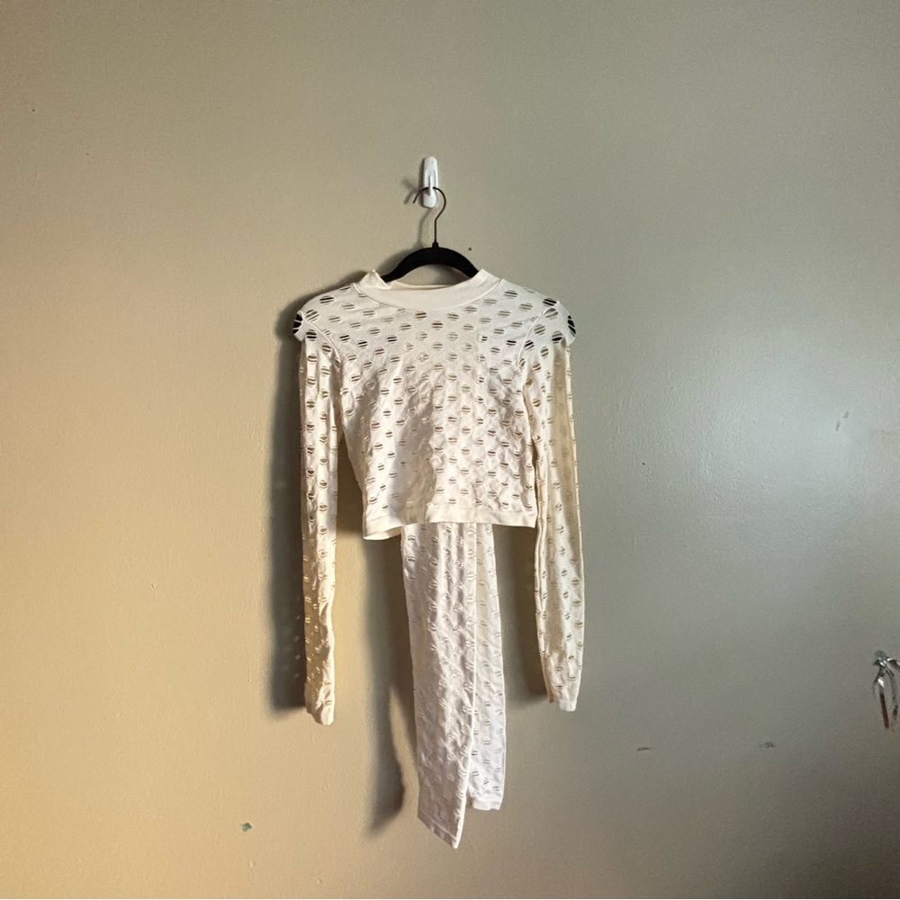 AMWND White Cutout Long Sleeve Top